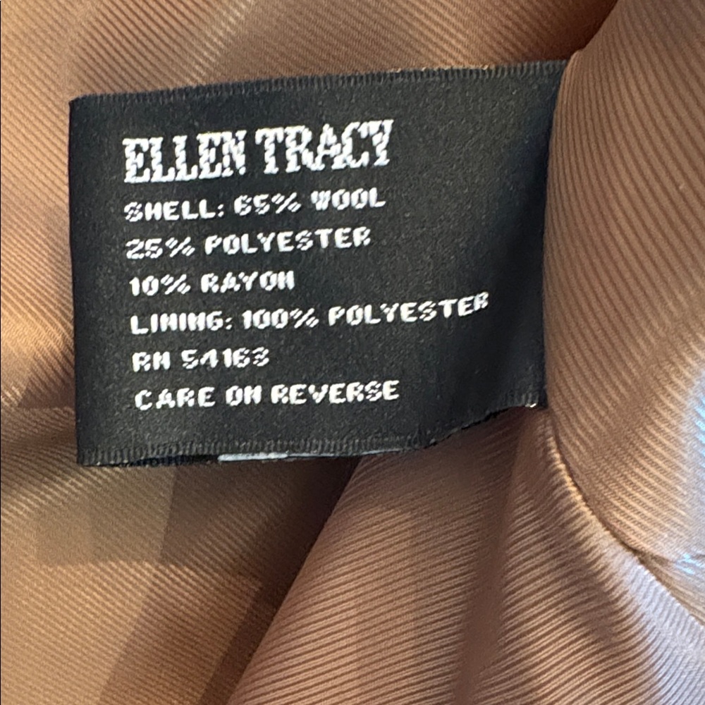 Ellen Tracy Dark Tan Cape Coat with Belt - Picture 6 of 7